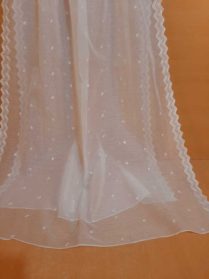 Embroided Khaadi Organza Dupatta - Dyeable - LG01