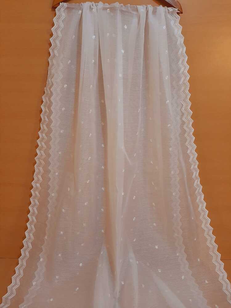 Embroided Khaadi Organza Dupatta - Dyeable - LG01