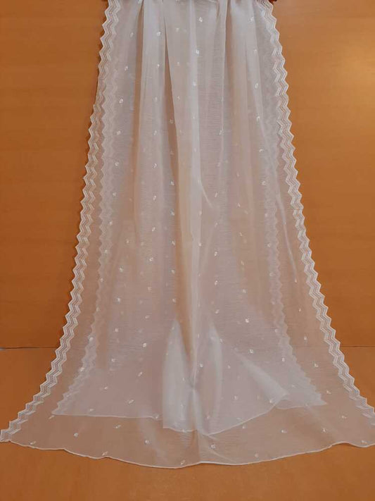 Embroided Khaadi Organza Dupatta - Dyeable - LG01