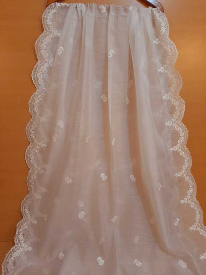 Embroided Khaadi Organza Dupatta - Dyeable - LG05