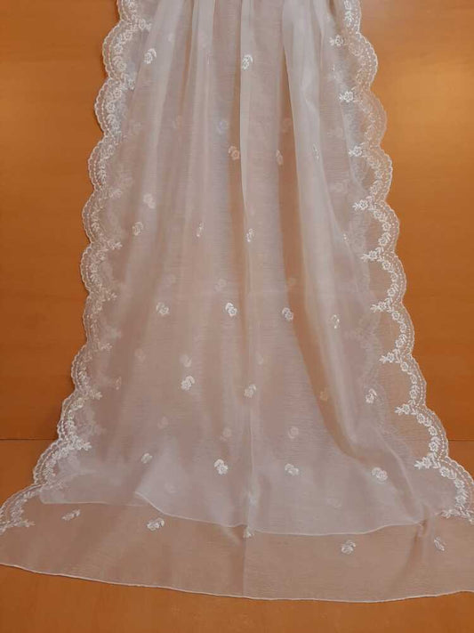 Embroided Khaadi Organza Dupatta - Dyeable - LG05