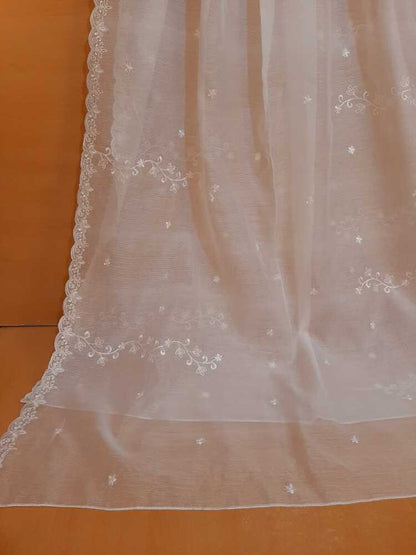Embroided Khaadi Organza Dupatta - Dyeable - LG06
