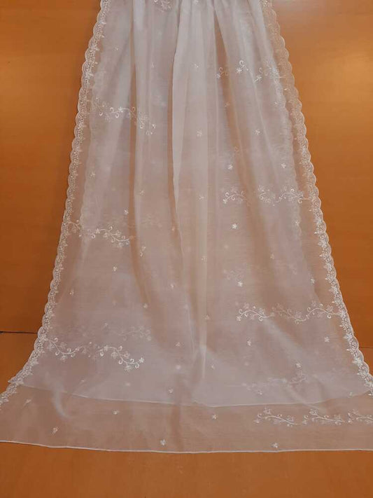 Embroided Khaadi Organza Dupatta - Dyeable - LG06