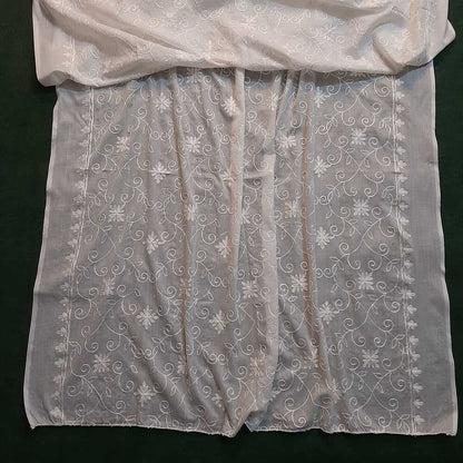 Embroided Lawn Dupatta - White