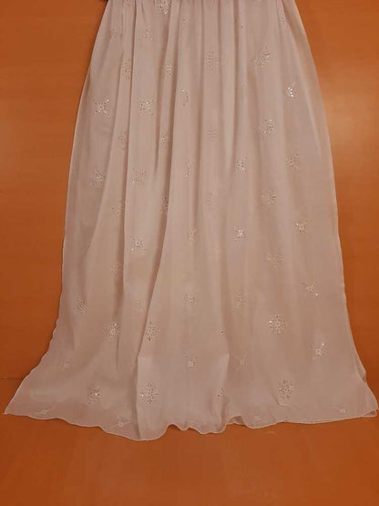 Embroided Lawn Dupatta - White - ZD26