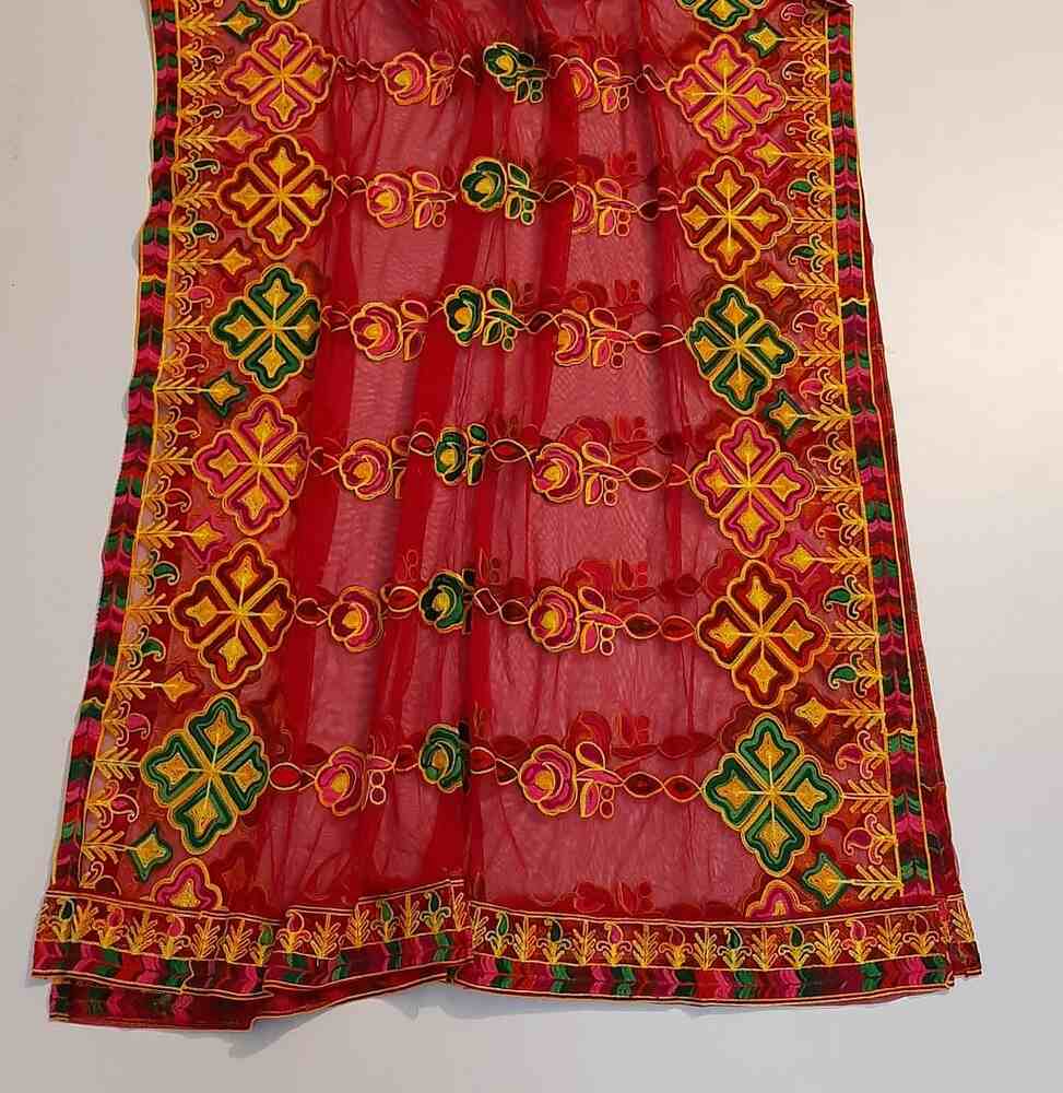 Embroided - Net Dupatta - Large - Multi - ZD681