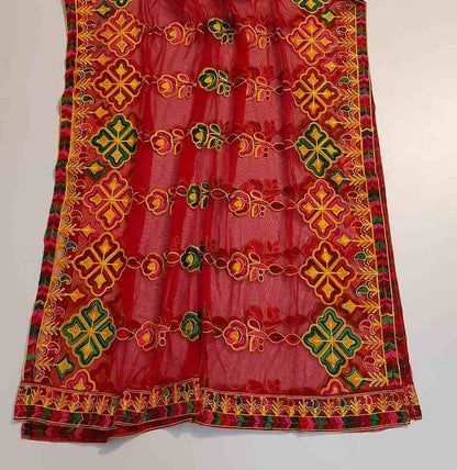 Embroided - Net Dupatta - Large - Multi - ZD681