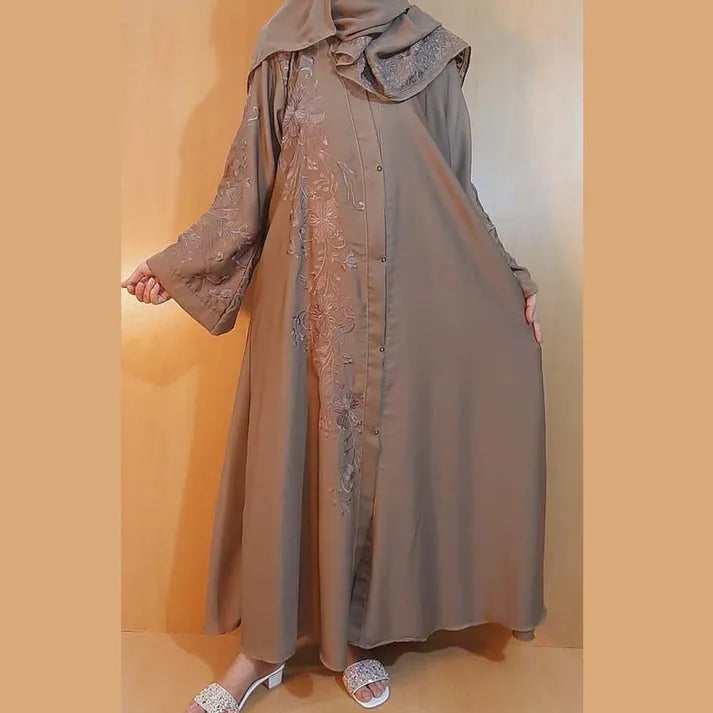 Embroided - Nidah Abaya With Scarf  - BGA30