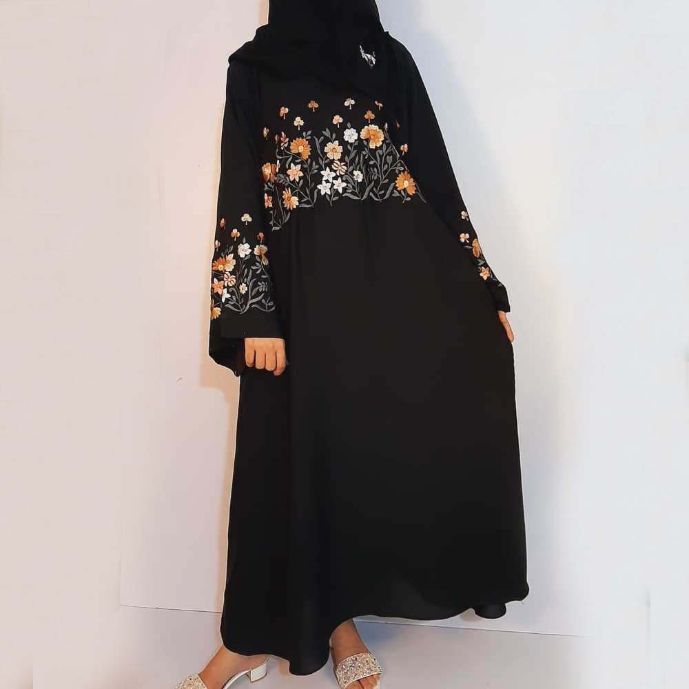 Embroided - Maxi Style - Nidah Abaya - With Scarf - BGA237