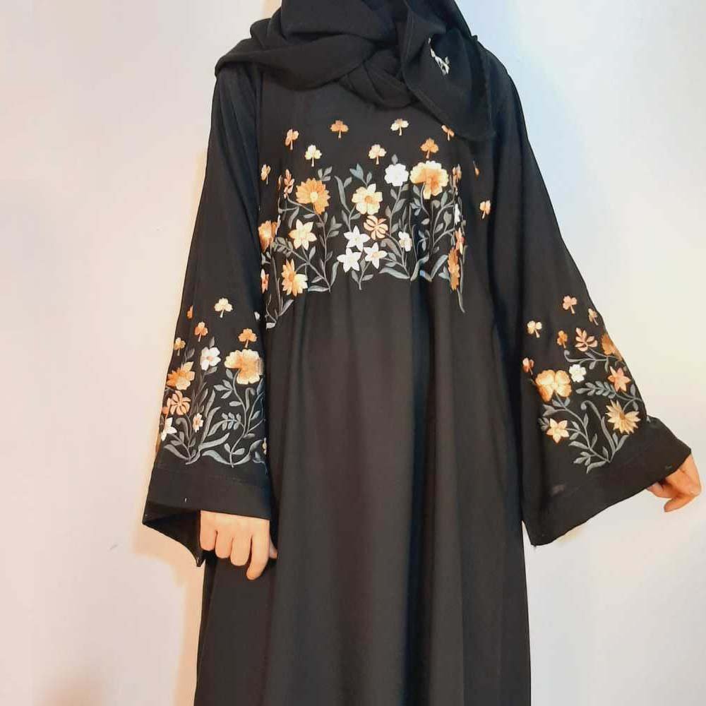 Embroided - Maxi Style - Nidah Abaya - With Scarf - BGA237
