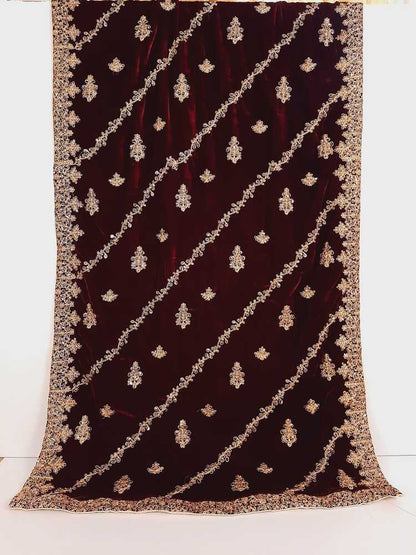 Embroided velvet shawl - Large - Warm - ZSH21