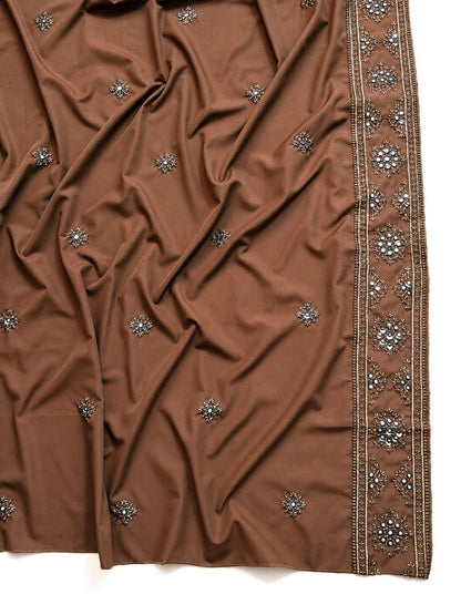 Brown Embroidered Shawl chadar