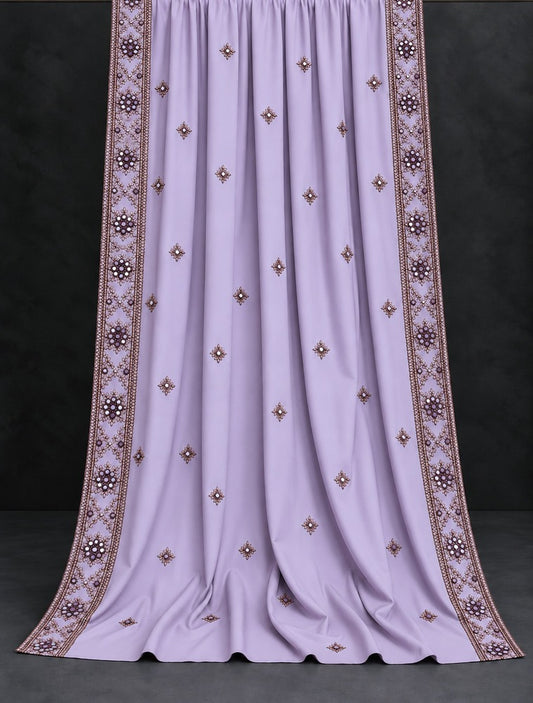 Lilac Embroidered Mirrorwork Chaddar