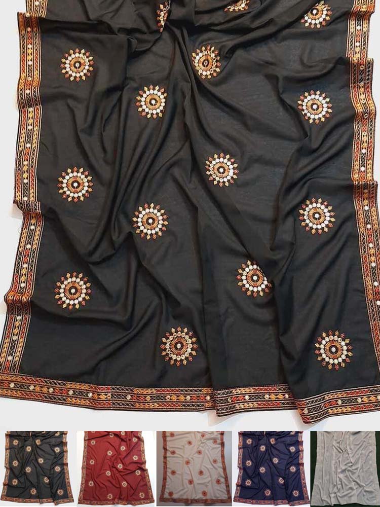 Embroided Swiss Lawn Summer Shawl Chaddar - SH108