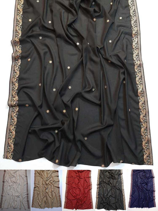 Embroided Swiss Lawn Chaddar Summer Shawl - SH132