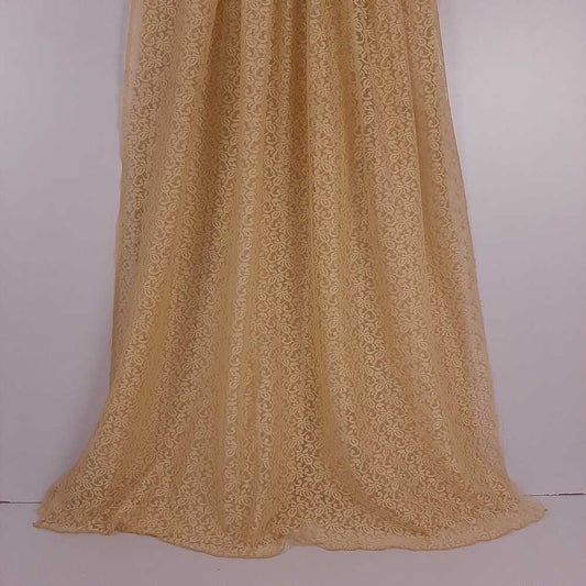 Floral Net Dupatta - Beige - ZD42