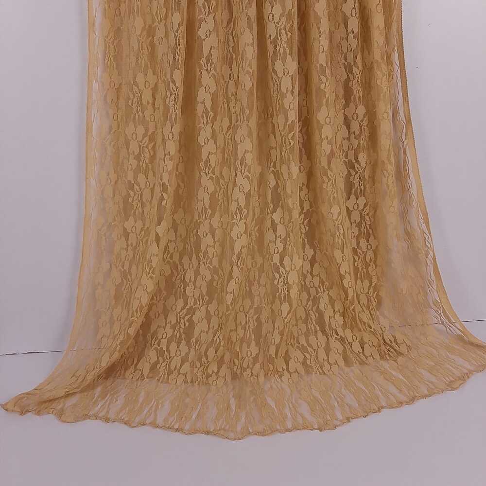 Floral Net Dupatta - Beige - ZD421