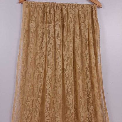 Floral Net Dupatta - Beige - ZD421