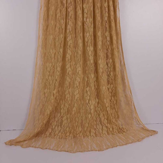 Floral Net Dupatta - Beige - ZD421