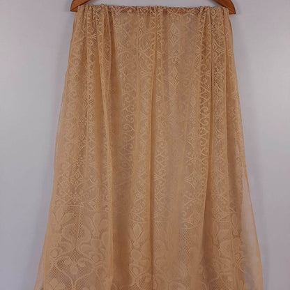 Floral Net Dupatta  - Beige - ZD652