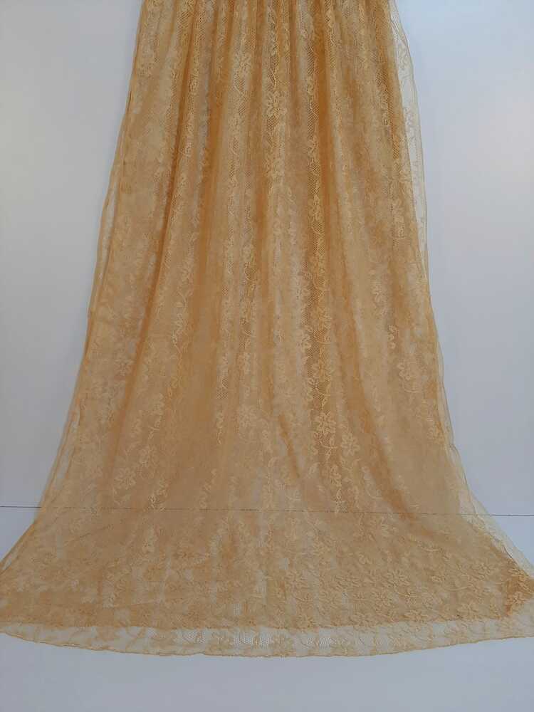 Floral Net Dupatta - Beige - ZD70
