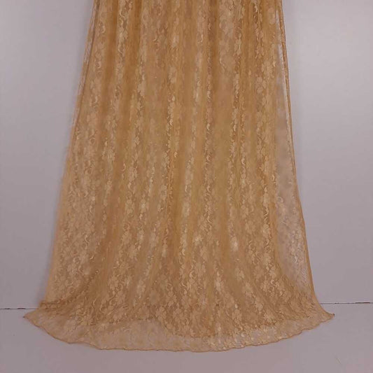 Floral Net Dupatta Beige  - ZD740