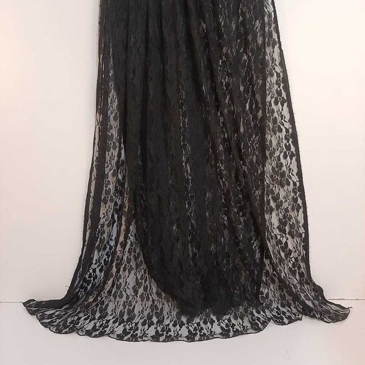Floral Net  Dupatta - Black - ZD50