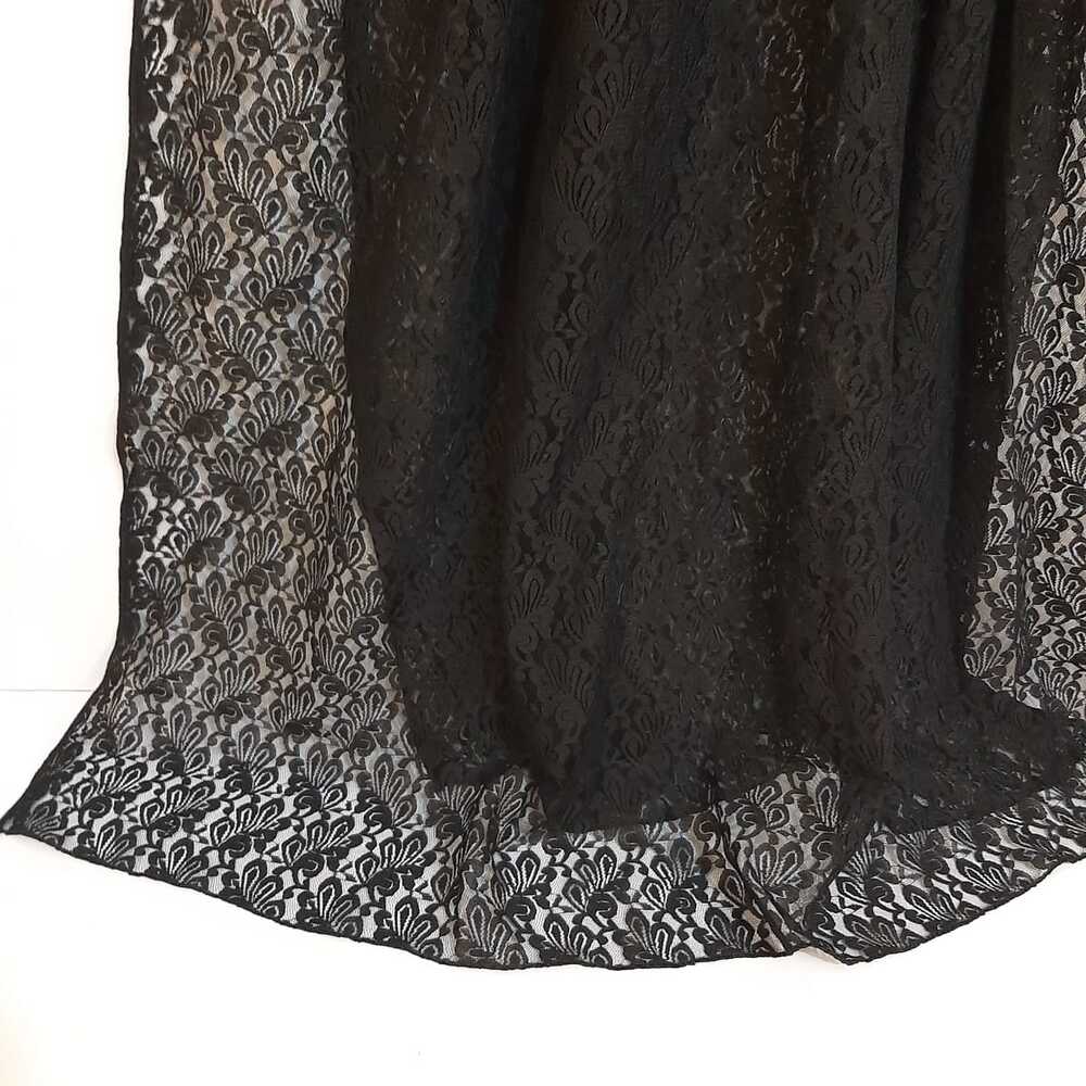Floral Net Dupatta - Black - ZD31