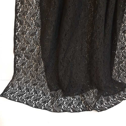 Floral Net Dupatta - Black - ZD31