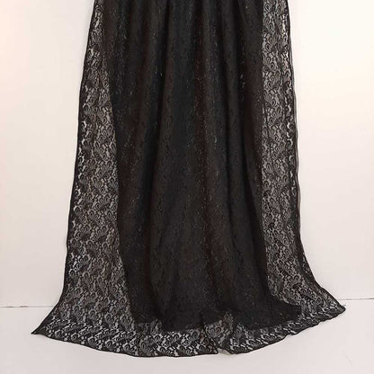 Floral Net Dupatta - Black - ZD31