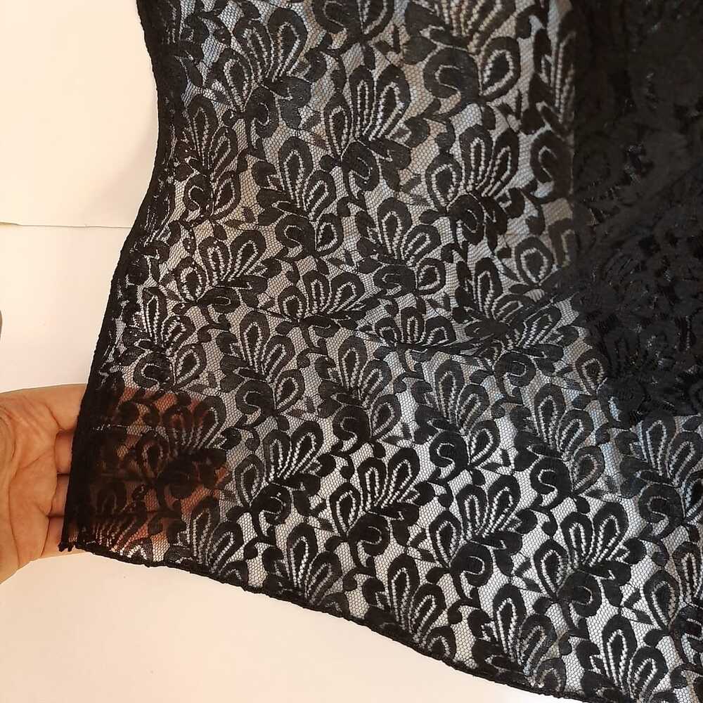 Floral Net Dupatta - Black - ZD31