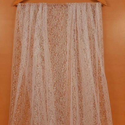 Floral Net dupatta - White - ZD189