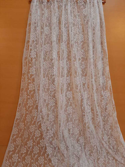 Floral Net Dupatta White - ZD38