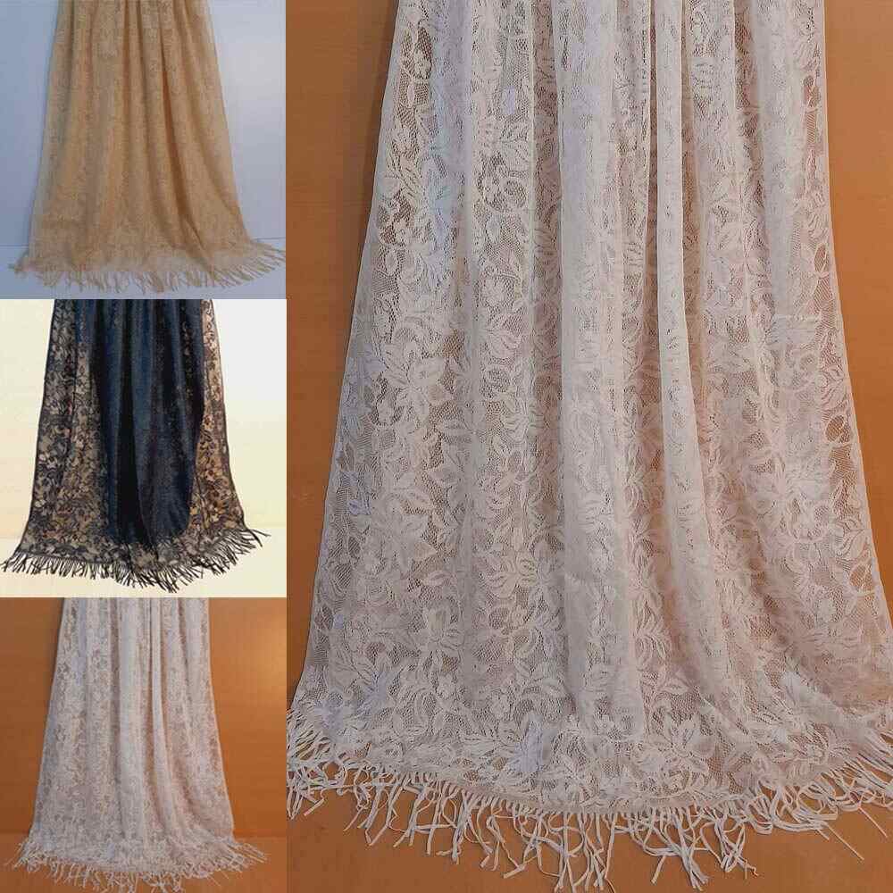 Floral Net Dupatta  - White - ZD606