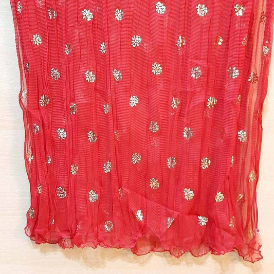 Foil Print Chiffon Crush Dupatta - ZD610