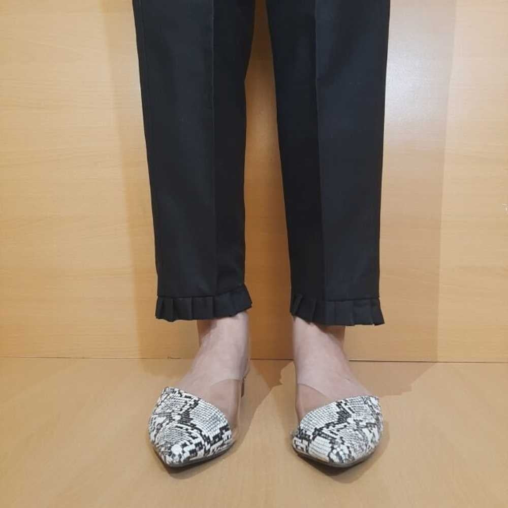 black pant trouser frill design cotton