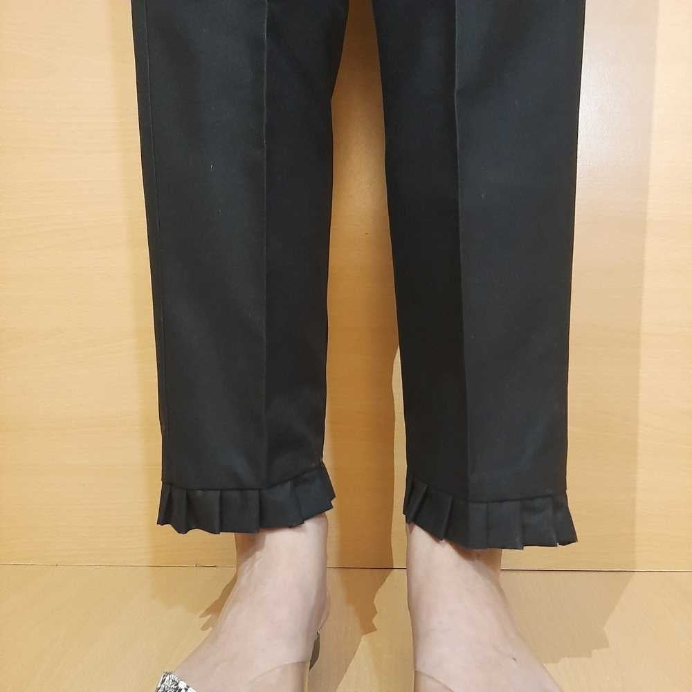 black pant trouser frill design cotton