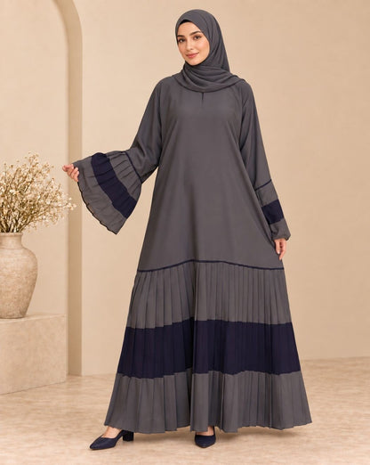 Two Tone Frill Design Nidah Abaya - BGA19