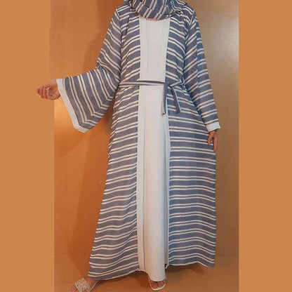Georgette - Double Layer Abaya With Scarf - BGA33
