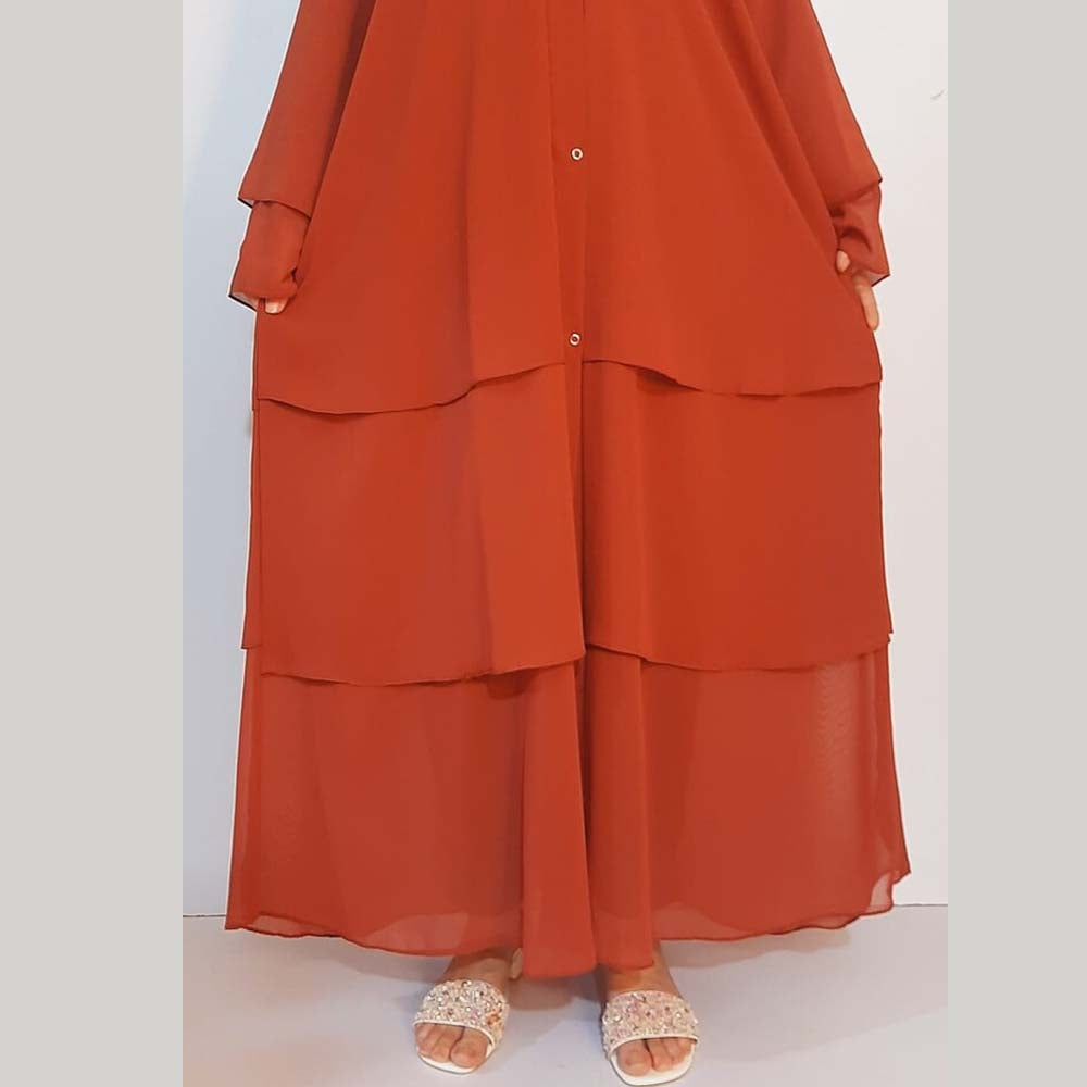 georgette front open abaya with scarf 