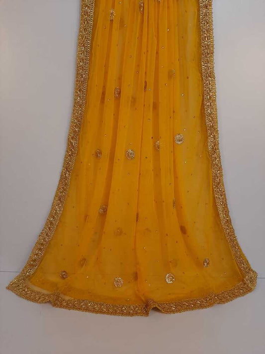 Gota Work Dupatta For Wedding - Net -  ZD233