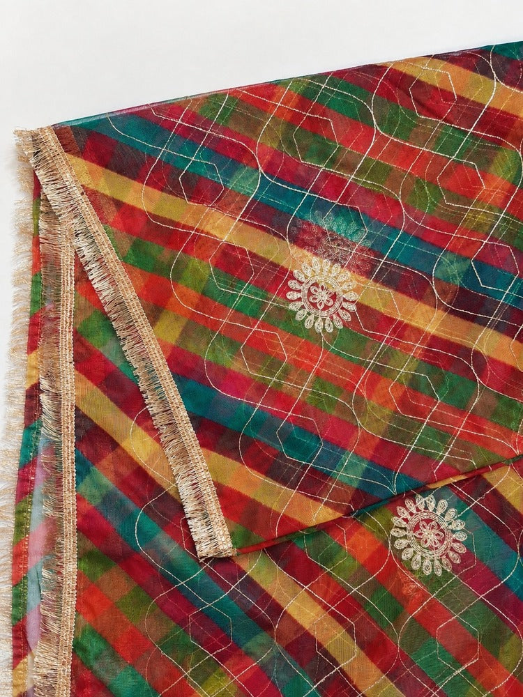 Gota Work Dupatta - Net -  ZD1204