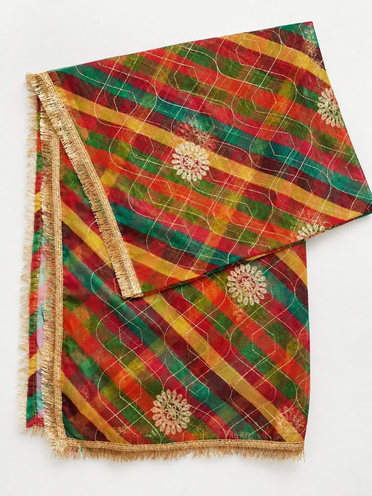 Gota Work Dupatta - Net -  ZD1204