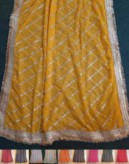 Gota Work Net Dupatta For Wedding Party  - ZD0A7