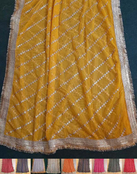 Gota Work Net Dupatta For Wedding Party  - ZD0A7