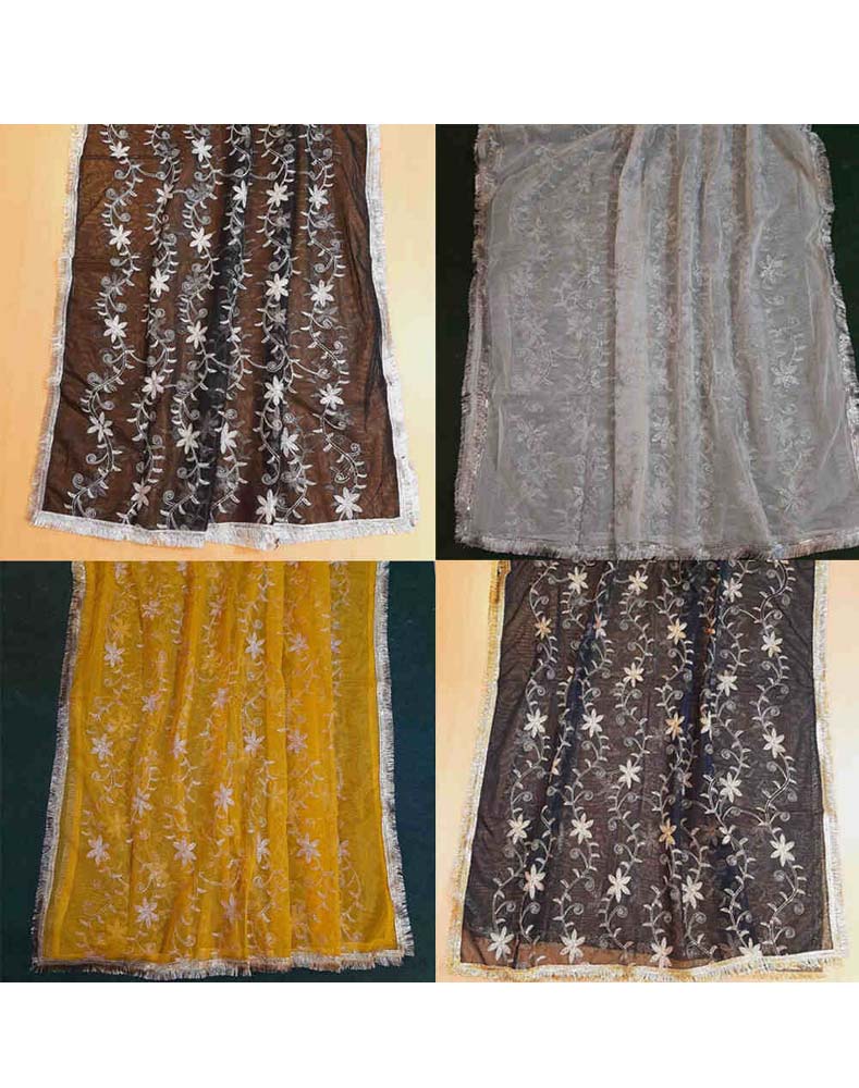 Gota Work Dupatta For Wedding Party - Net - ZD0A2