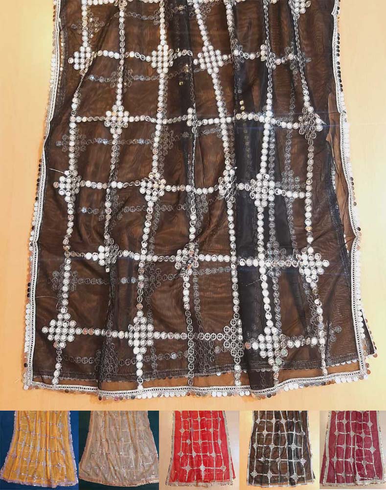 Gota Work Dupatta For Wedding Party - Net -  ZD1236