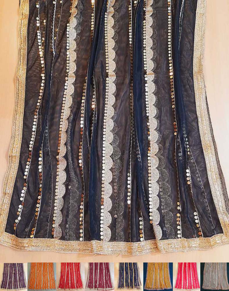 Gota Work Dupatta For Wedding Party - Net - ZD0A3