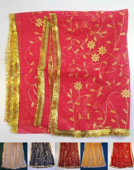 Gota Work Net Dupatta For Wedding Party  - ZD1237