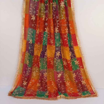 Multi Gota Work Dupatta For Wedding Party - Net